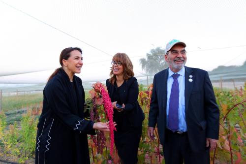 Her Excellency Mariam bint Mohammed Saeed Hareb Almheiri, the Minister of State for Food Security of the UAE, with His Excellency Dr. JosÃ© Graziano da Silva, Director