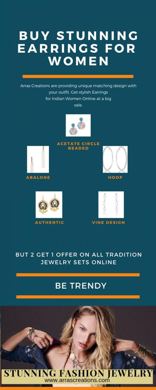 Get stylish Earrings for Indian Women Online at a Big Sale.