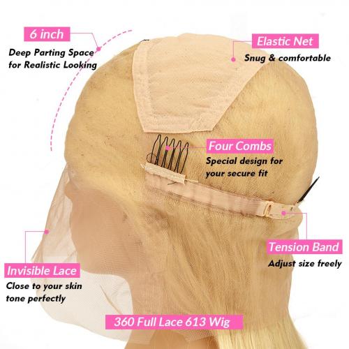 Blonde 613 Full Lace Human Hair Wig