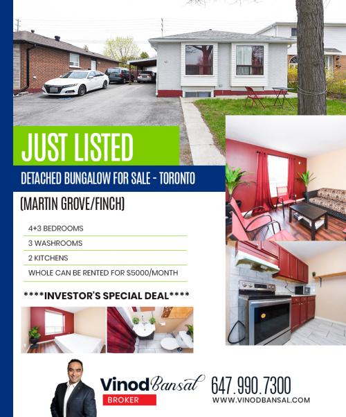 Detached Bungalow for Sale in Toronto