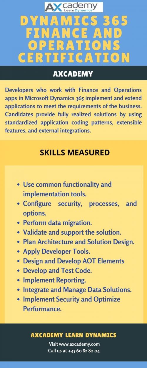 Dynamics 365 Finance and Operations Certification