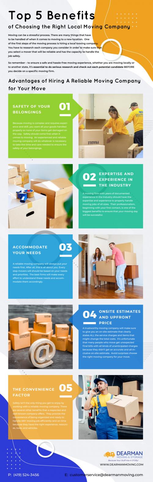 Top 5 Benefits of Choosing the Right Local Moving Company