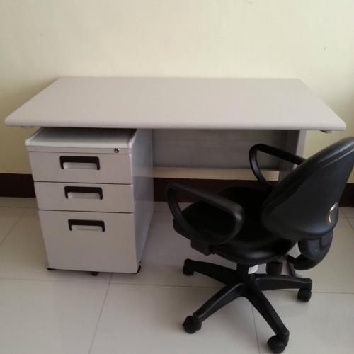 computer table with chair and cabinet