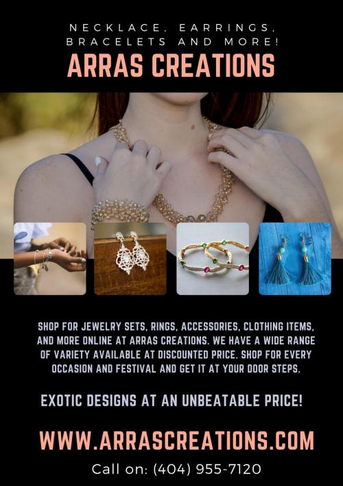 Necklace, Earrings, Bracelets and Fancy Hair Accessories at Arras Creations