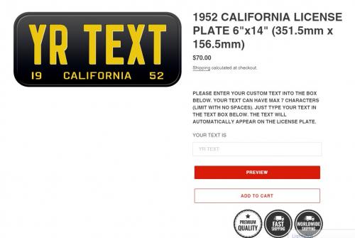 1952 california license plate