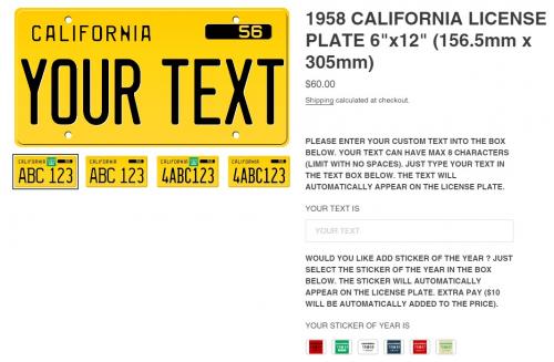 1958 california license plate