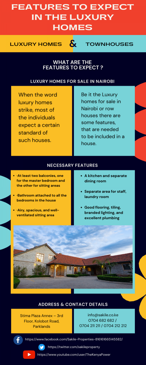 Features to expect in the luxury homes