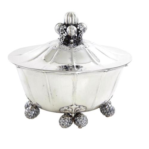 Sterling silver soup tureen by Georg Jensen