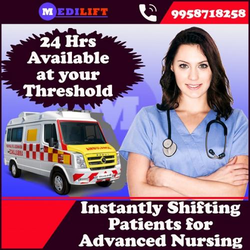 Economical Fare Ambulance Service in Karolbagh Anytime by Medilift