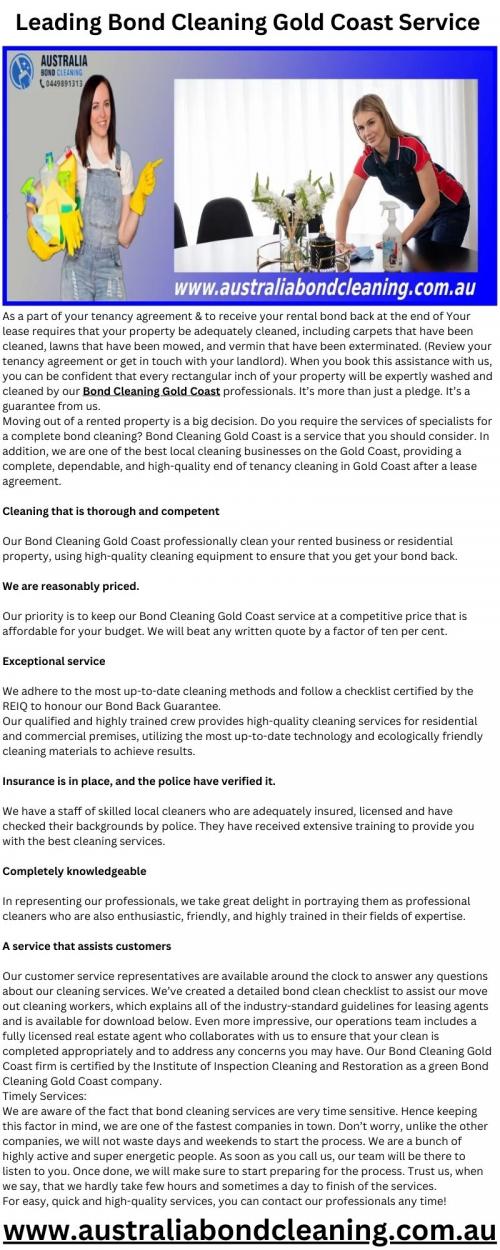 Leading Bond Cleaning Gold Coast Service