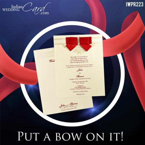 Designer Ribbon Style Wedding Invitation Cards Online