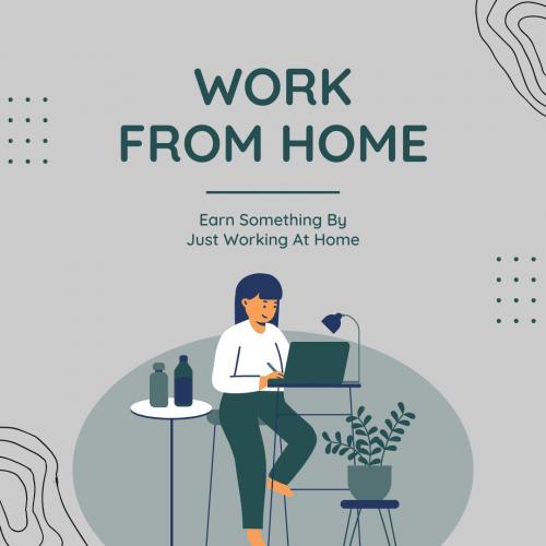 Grey Work From Home Instagram Post