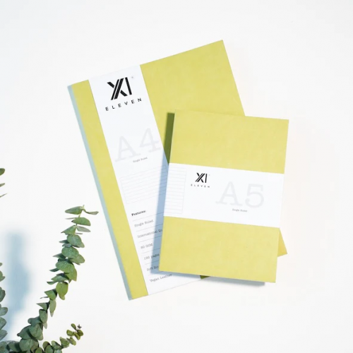 Buy the set of medium and large A4 and A5 lime green notebook from XI