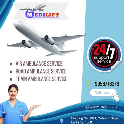 Book Medilift Air Ambulance in Varanasi –Hi-tech ICU Setup