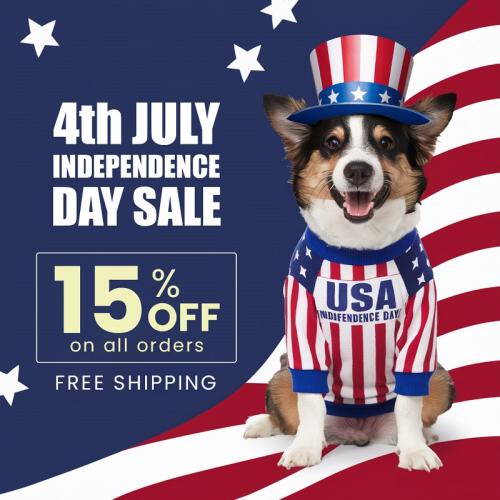 4th of July Sale- Save 15% OFF on Pet Supplies | PetCareClub