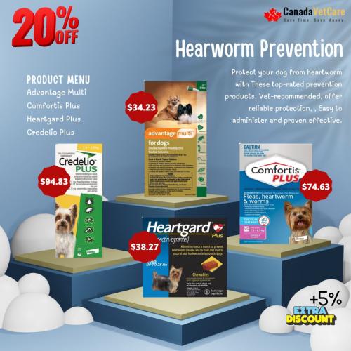 canadavetcare  Sale 20% + Extra Saving On Dog Heartworm Preventions