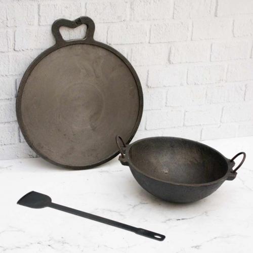 cast-iron-kadai-cast-iron-smooth-finish-tawa-ladle-combo-1-zishta-traditional-cookware