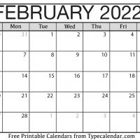 February 2022 Calendar